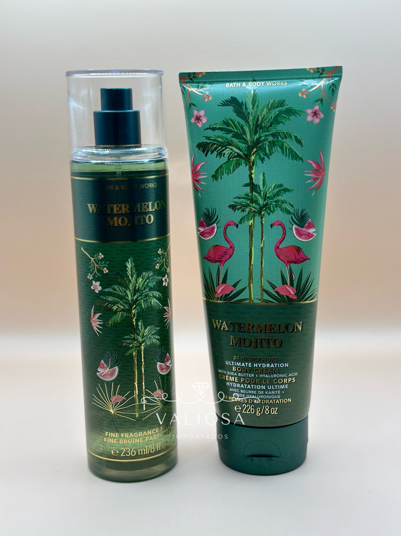 Kit BBW Watermelon Mojito Body Splash 236ml  + Body Cream 226g